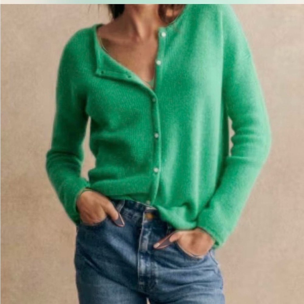 Sezane Gaspard Green Cardigan Sweater Size L